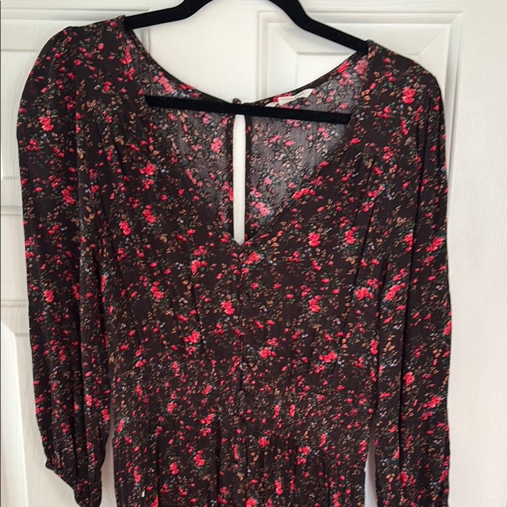 Free People Floral Long Sleeve Dress